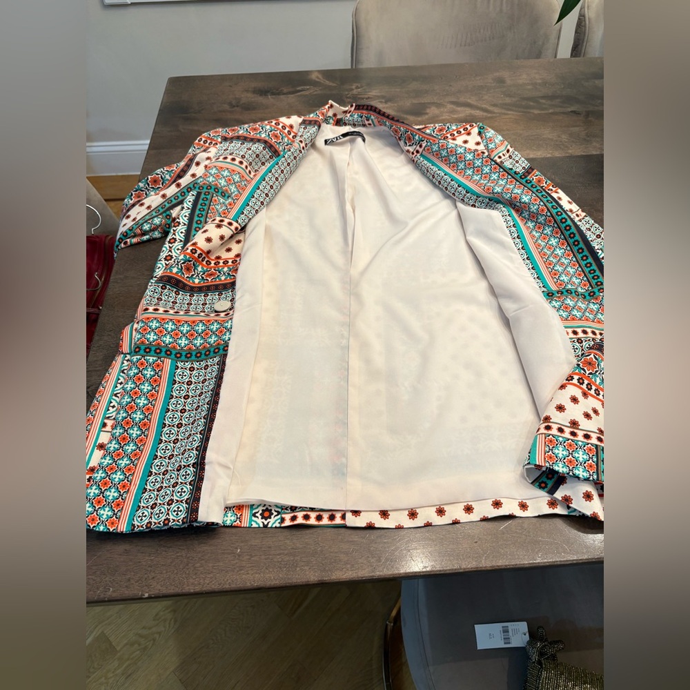 Zara Multicolor Patterned Blazer - image 4